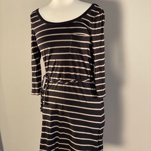 Banana Republic, Sz M, Black & Tan stripe dress
